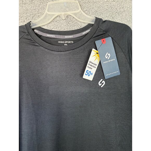 Hodo Sports long sleeve Big & Tall  XXL rash guard for sports. Black NWT's. - Picture 3 of 8